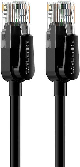 Cabletime U/UTP Cat.6 (Gigabit) Καλώδιο Δικτύου Ethernet 2m Μαύρο
