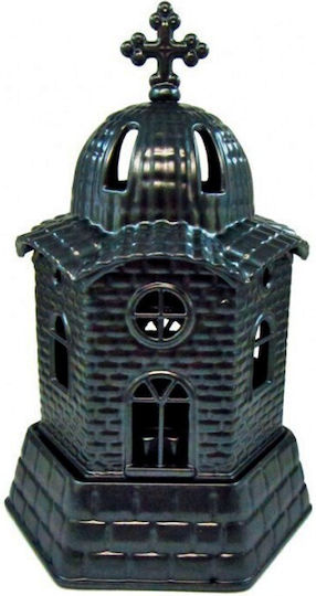 Metallic Grey Church Vigil Oil Lamp Small 9.5x17cm 0201 Code 1222