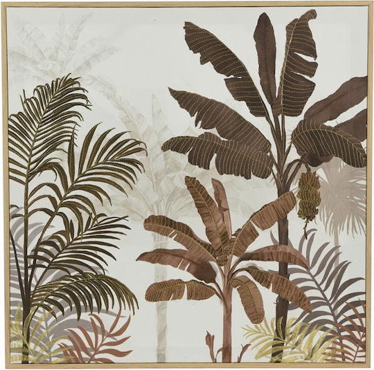 Wall Painting Canvas Gold Foil Natural Frame 60x60cm Kaemingk 870814 00056046