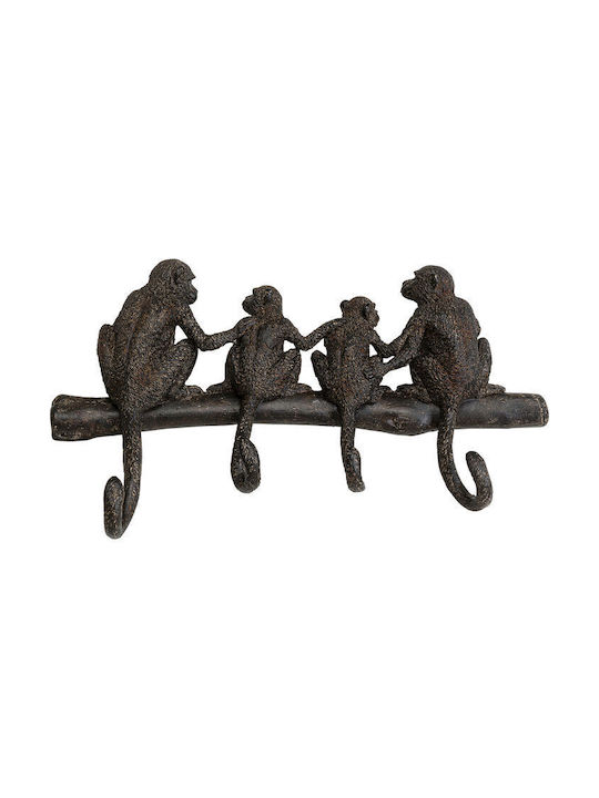 Kare Design Agățătoare De Perete Metalică Maro 38x21.5x5.5cm