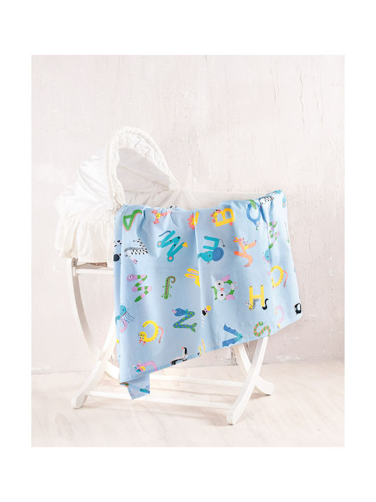 Rythmos Baby Cradle Sheet Cotton Blue 80x110cm