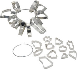 La Cucina Kuchenringe / Plätzchenausstecher Set 10 Stück Aluminium Weihnachten