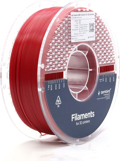 Gembird ABS 3D Printer Filament 1.75mm Red 1kg