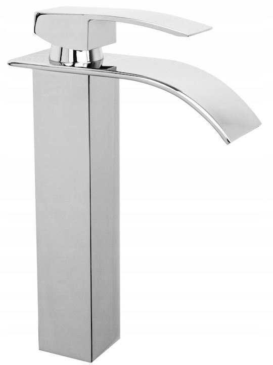 Granitan Mixing Sink Faucet Waterfall Tall Silver