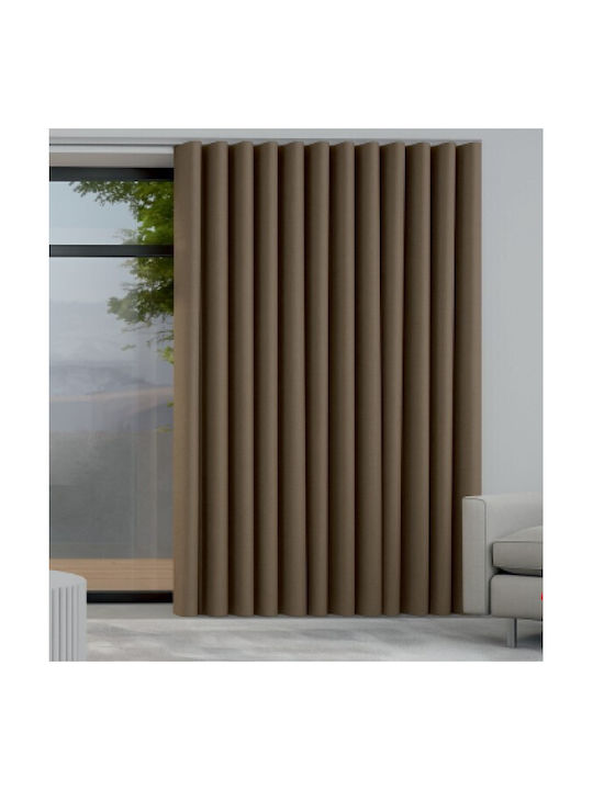 Frans Κουρτίνα Συσκότισης με Τρουκς Taupe 140x260εκ.