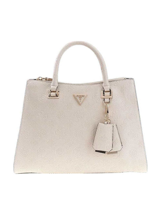 Guess Cresidia Γυναικεία Satchel Τσάντα Λευκή