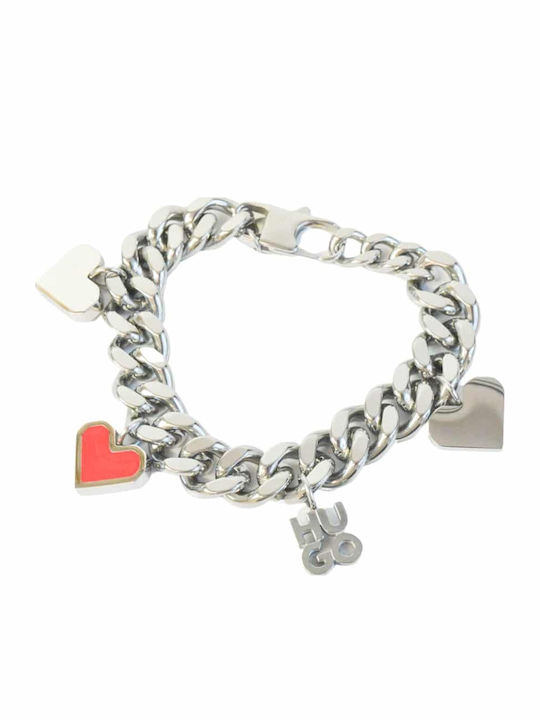 Boss Men's Chain Bracelet with Heart Design from Stainless Steel 21cm
