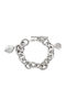 Oxette Women's Chain Bracelet Made of Stainless Steel with Pearls 22cm