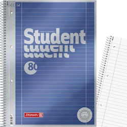 Brunnen Spiral Ruled Notebook A4 160 Paper Sheets Blue