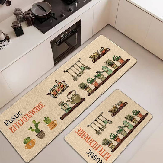SpitiBazaar Χαλάκι Κουζίνας Διάδρομος Αδιάβροχο με Αντιολισθητικό Υπόστρωμα 60x150εκ.