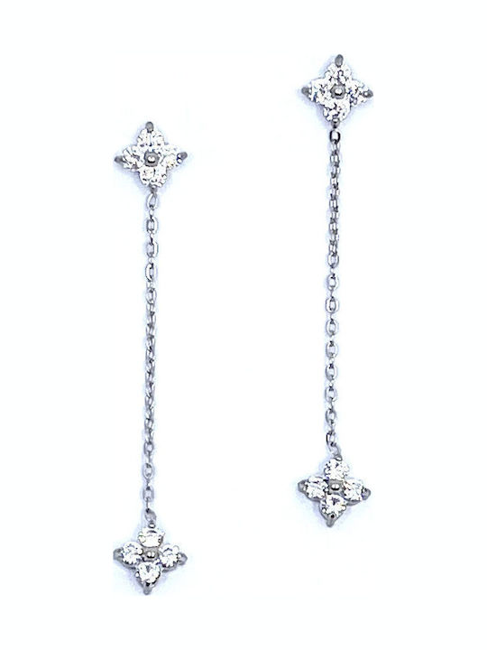 Dorian Gray Dangle Earrings Made of Steel with Stones