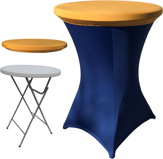 Plastic Catering Garden & Terrace Table for Small Spaces Foldable with Metal Frame Blue 80x80x110cm