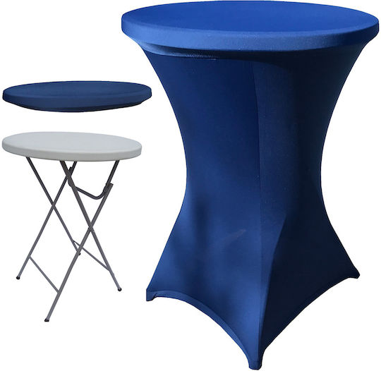 Plastic Catering Garden & Terrace Table for Small Spaces Foldable with Metal Frame Blue 80x80x110cm