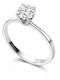 Paraxenies Single Stone Ring in White Gold 14K with Zircon