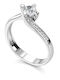 Paraxenies Single Stone Ring in White Gold 14K with Zircon