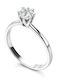 Paraxenies Single Stone Ring in White Gold 14K with Zircon