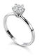 Paraxenies Single Stone Ring in White Gold 14K with Zircon