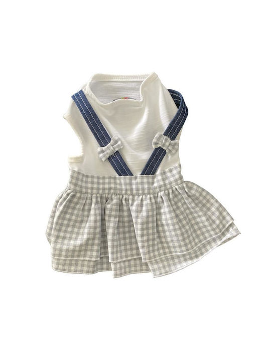 Dog Dress Woof Moda Checked Grey 28cm