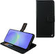 Volte-Tel Book Synthetic Leather / Silicone Black (Galaxy A37)