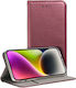 Forcell Magnet Wallet Tempered Glass Burgundy for Galaxy A55 Oppo A55 5G
