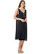 Summer Midi Shirt Dress Blue