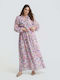 Rochie Maxi Pentru Nuntă / Botez Floral 8501.7221-lila