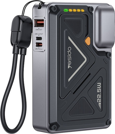 Yesido Baterie Externă MagSafe 10000mAh 22.5W cu Port USB-A și 2 Porturi USB-C Neagră