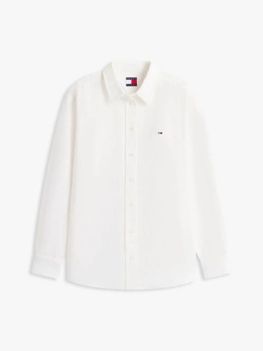 Long Sleeve Women's Linen Shirt Ecru