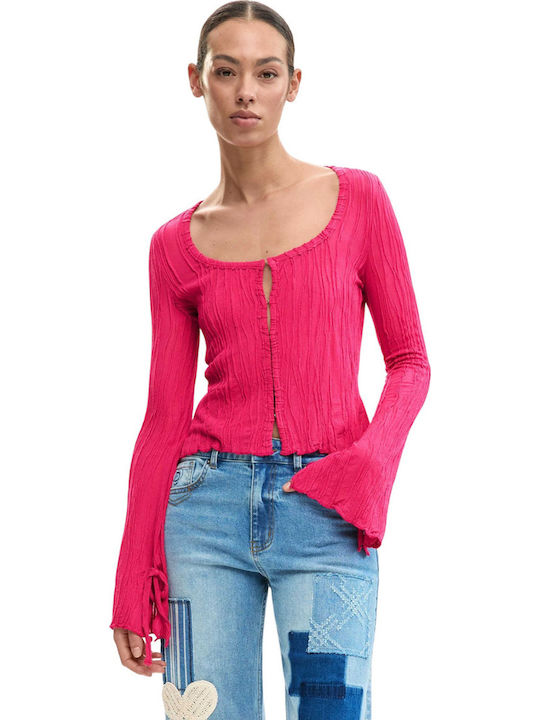Desigual Long Sleeve Women's Shirt Pink