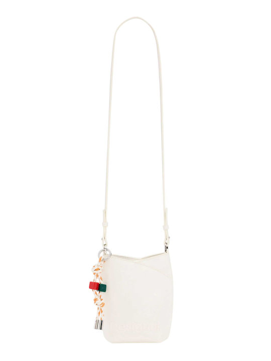 Half Logo Women's Mobile Phone Pouch Beige Crude