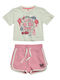 Kinderbekleidungssets mit Sommer-Shorts 2 Stück Weiß-Rosa