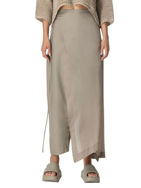 Lotus Eaters Women's Fabric Trousers Loose Fit Beige