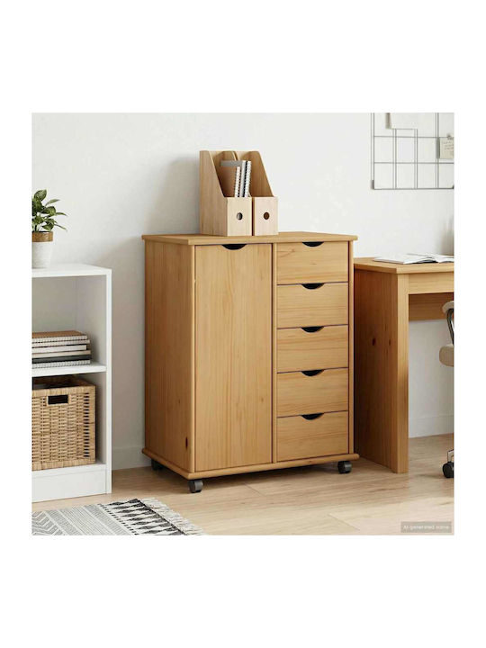 Kommode Schlafzimmer aus Massivholz mit 5 Schubladen 63,5x39x79cm
