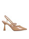 Pointed Toe Heels with Strap Brown
