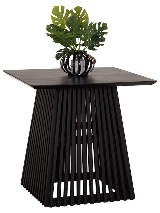Masă Pătrată de Dining din Lemn Neagră 80x80x78cm