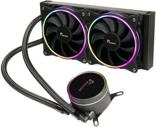 Inter-Tech LC-240 Water Cooling System AIO CPU with 2 120mm Fans and ARGB Lighting