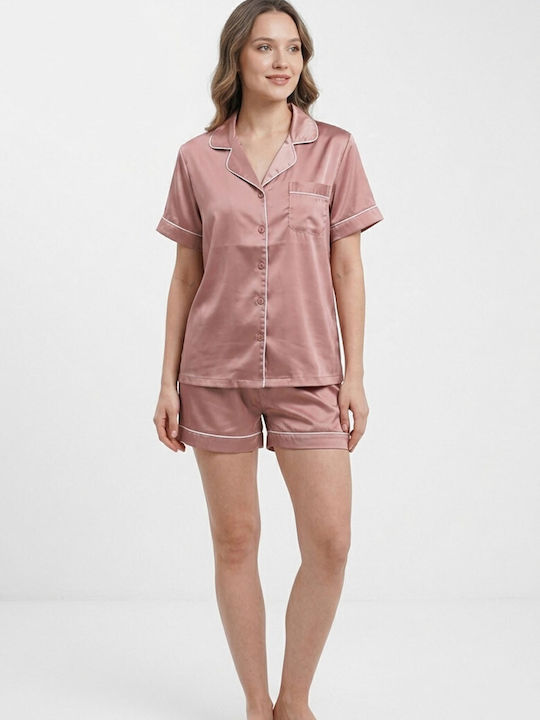 Lovelx Homewear Καλοκαιρινό Γυναικείο Σετ Πιτζάμας Πουδρας Lovelx Homewear Καλοκαιρινό Γυναικείο Σετ Πιτζάμας Πουδρας