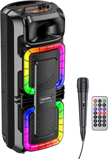 Kakusiga H speaker Karaoke cu Microfon cu Fir și Efecte de Iluminare GET-KAKUSIGA-KK-8214 Negru