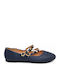 Women's Ballerina Shoes With Strap Blue