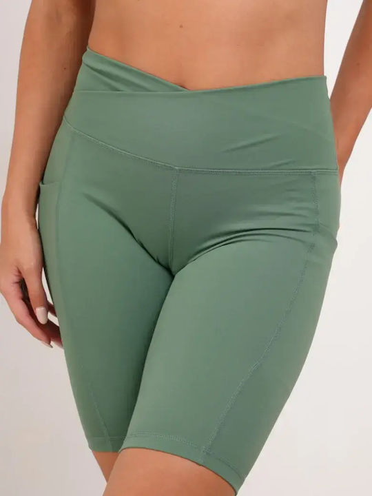 Leggings Pentru Instruire De Ciclism Talie Înaltă Verde