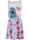 Mädchenkleid Ärmellos Blumen Rosa