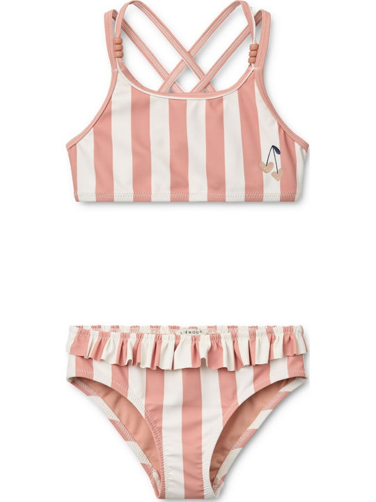 Liewood Belle Stripe Παιδικό Μαγιό Μπικίνι Coral Βlush