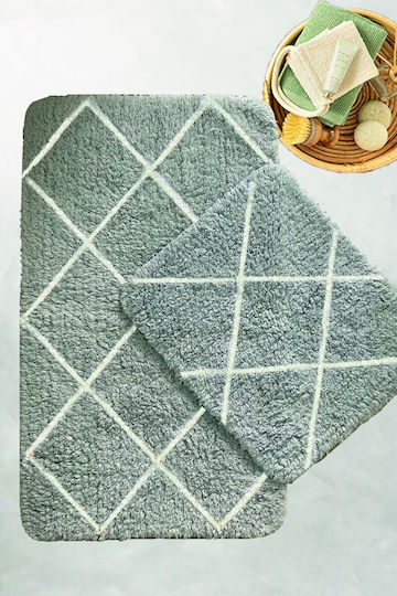 Lenjerii Deosebite Set Cotton Bath Mats Gray 2 Pieces