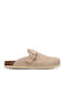 Damen Pantoletten mit Absatz in Beige Farbe