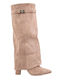 Women's Boots with High Heel Beige