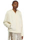 Long Women's Knitted Cardigan Beige