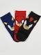Superheroes Kindersocken Sport Blau-Rot-Grau 3er-Pack