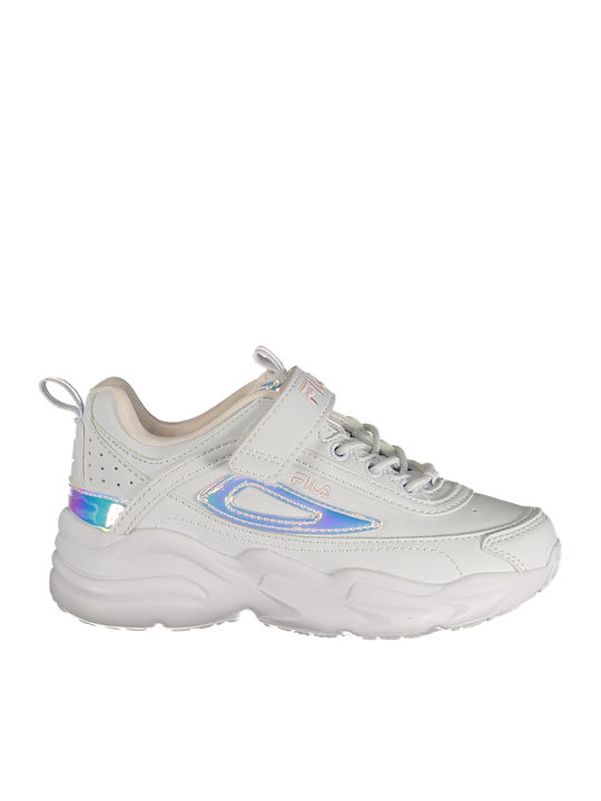 Kids Sports Shoes Running with Hoop & Loop Closure White