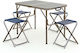 Thirea Aluminum Camping Table Set Foldable 90x60cm Brown 5 Pieces