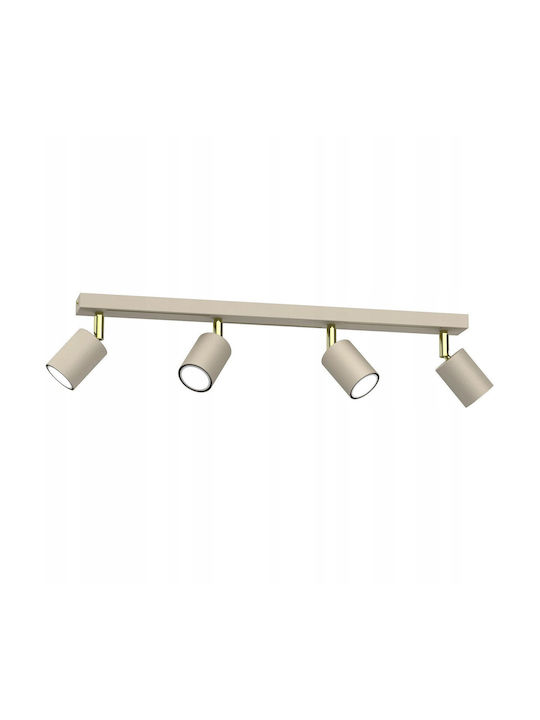 Luminex Spot with 4 Lights and GU10 Lamp Adapter in Beige Colour